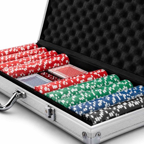 NEW! Poker Set - 500 Piece Texas Hold Em Chips Cards Dice Decks Casino Case — image 10