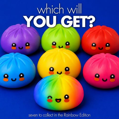 Rainbow Mystery Squishy Dumpling 3 Pack Bao Bun Fidget Toy RMS Crazy Fun 10cm — image 4