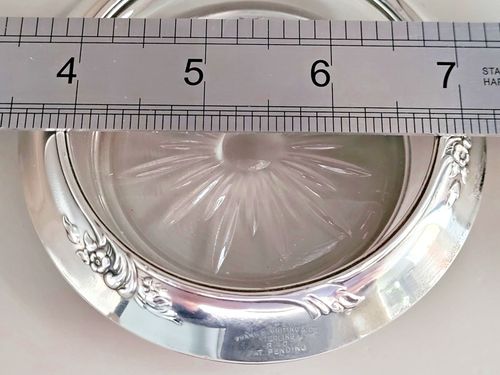 Solid Silver Whiting & Co Sterliing & Silver Crystal Coaster. Pin Tray. Ref xbcd — image 7
