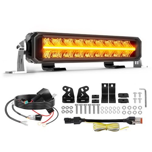 12V 24V Night Blazer Dual Row LED Light Bar With W/DRL Park Light Row Function