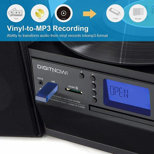 Bluetooth Record Player Turntable with Stereo Speaker, LP Vinyl to MP3 Converter — image 7