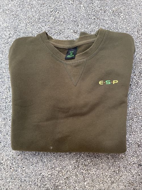 Men’s ESP Medium Fishing Jumper Top Pullover Carp Green Long Sleeve Size M Top — image 5