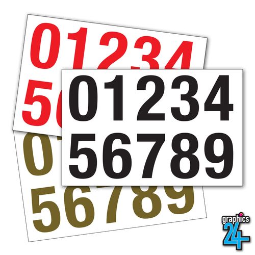 Vinyl Number Stickers 50mm Peel Stick House Bin Sign Van Craft Self Adhesive — image 1