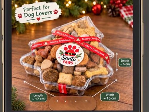 Christmas Tree Biscuit Dog Puppy Hamper  ,Selection Box Treats ,Dog Gift — image 2