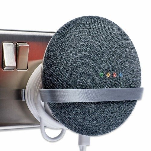 Plug Mount for Google Home Mini, Wall Mount Bracket Holder Tiny Silver P3D-Lab®