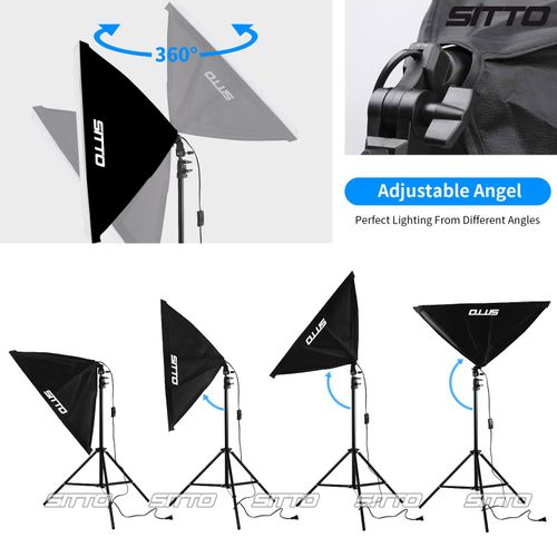 2X 85W Dimmable LED Softbox Lighting Kit Remote Light Stand Photography Studio — image 6
