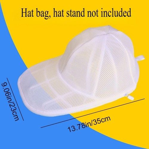 Baseball Cap Washer Cage with Mesh Laundry Bag for Washing Machine Hats