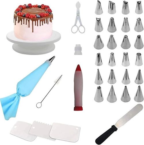 Cake Decorating Set 34 Pcs AtHomeBaking Cake Decorating Kit - Cake Turntable — image 1