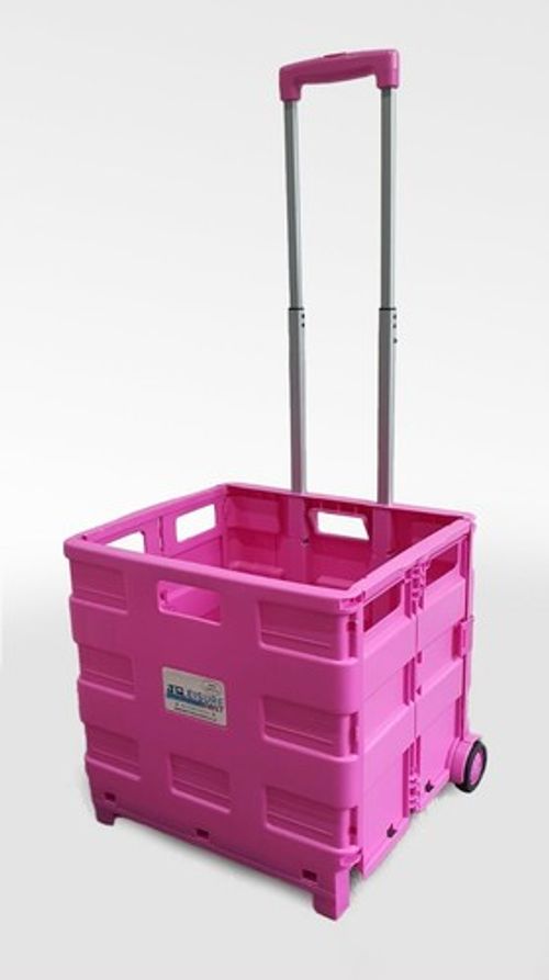 LEISURE DIRECT 40KG FOLDING HEAVY DUTY SHOPPING BOOT CART CRATE TROLLEY WHEELS