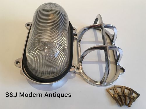 Industrial Bulkhead Light Wall Ceiling Retro Old Marine Aluminium Oval Vintage — image 10
