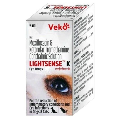 Veko Lightsense K Eye Drops for Dogs and Cats 5ML. Cataract , Infection 