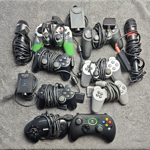 PS2 Xbox Gaming Accessories Job Lot Untested Controllers EyeToy Buzz UNTESTED — image 1