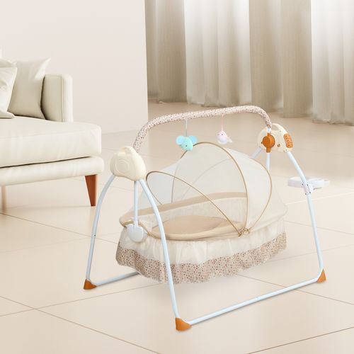 25KG Electric Bluetooth Auto-Swing Cot Baby Cradle Crib Infant Bed Rocking Chair — image 4