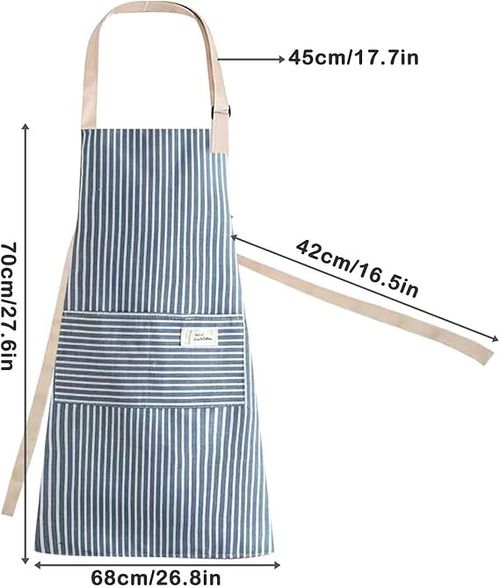 2x Chef Apron Striped Cooking Kitchen Aprons Neckband Pockets Apron Women & Men — image 2
