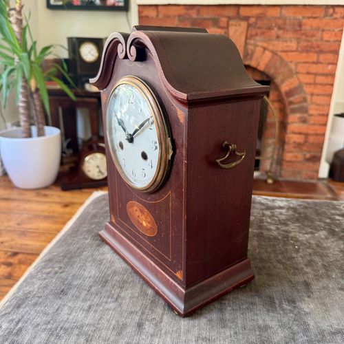 PHS German Mahogany Mantel Clock Fully Serviced Gong Strike c1930 — image 2