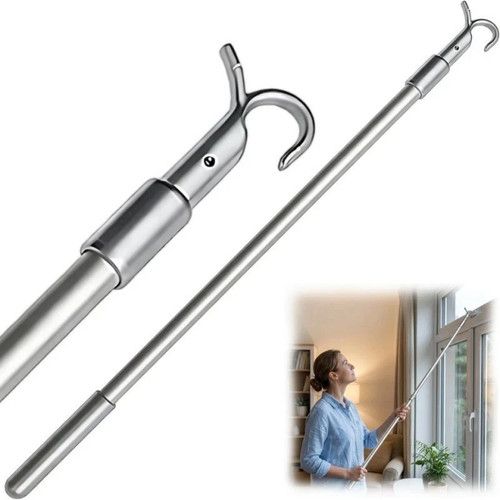 13-24 Inch Loft Hatch Pole,Telescopic Loft Ladder Pole With Hook for Easy Access
