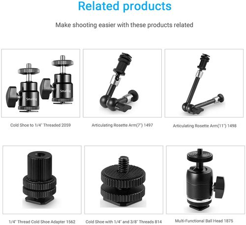 SmallRig Cold Shoe Adapter with Additional 1/4" Screw Camera Hot Shoe Mount 761 — image 6