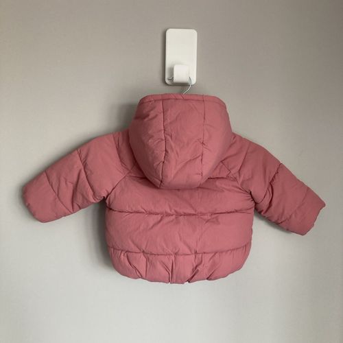 Marks Spencer Baby Puffer Coat Jacket Age 6-9 Months Girl Pink Shower Resistant — image 2