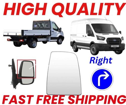 For Ford Transit MK8 2014-2023 Upper Manual Door Wing Mirror Glass Drivers Side