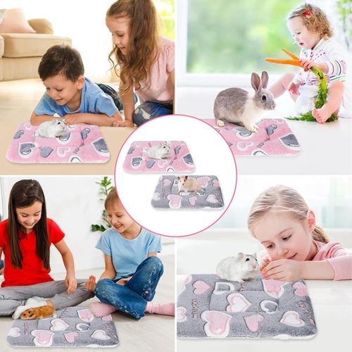 Cozy Plush Small Animal Bed Mat Washable Guinea Pig Pad 2 Pcs 35x27cm — image 3