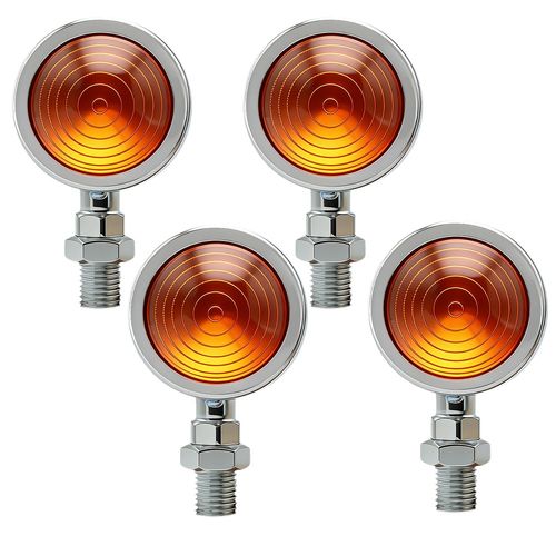 4X Motorcycle Turn Signal Light Mini Bullet Blinker Amber Indicator Light Chrome — image 13
