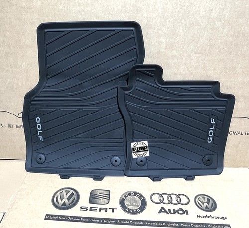 VW Golf MK8 R GTI Front Rubber Foot Mats All Weather Summer Winter New OEM RHD