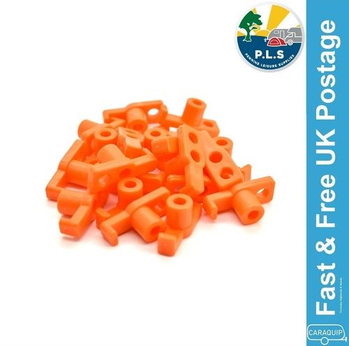 PLS 20 x Tent Peg Hard Rock Ground Orange Hook Tops Toppers Awning - 6009992
