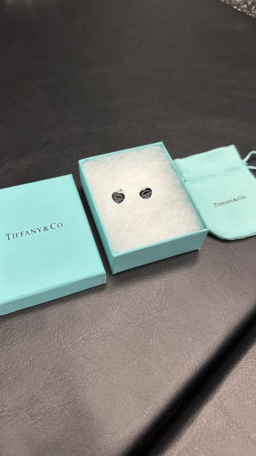 Tiffany & Co, Heart Tag Stud Earrings in Silver, Mini — image 3