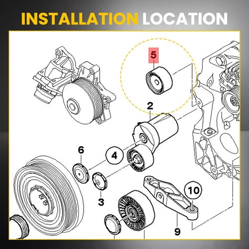For BMW Deflection Aux Belt Idler Pulley E90 E87 E60 E83 E91 F10 E82 11287800562 — image 3