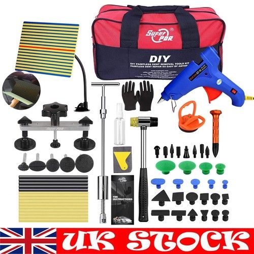 PDR Tool Car Paintless Kit Dent Puller Lifter Repair Removal Hail Tabs Glue Gun