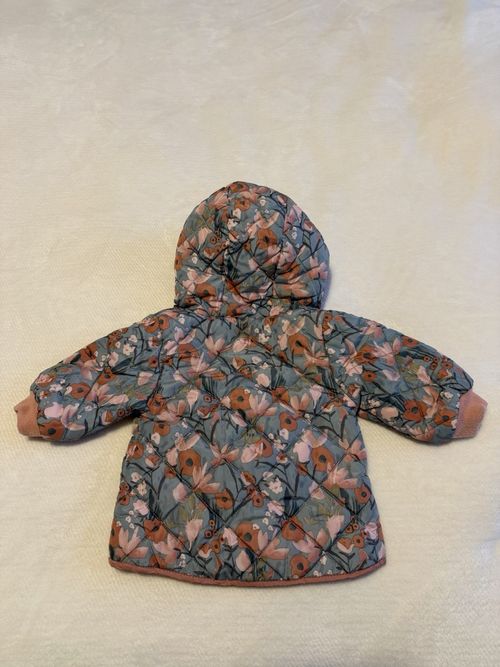 NEXT Girls Floral Quilted Hooded Padded Full Zip Puffer Jacket 3-6 Months — image 5