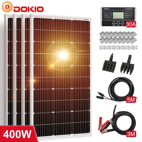 Dokio 100w 200w 400w Mono Solar Panel Z Bracket Kit for Home/Caravan/RV/Camper