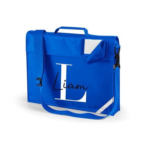 Personalised School Book Bag with Name & Initial Children's Kids Back to School