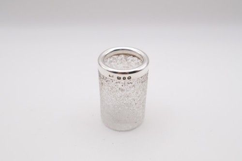 Antique Silver Mounted Small Glass Match Striker Hallmarked Birmingham 1898
