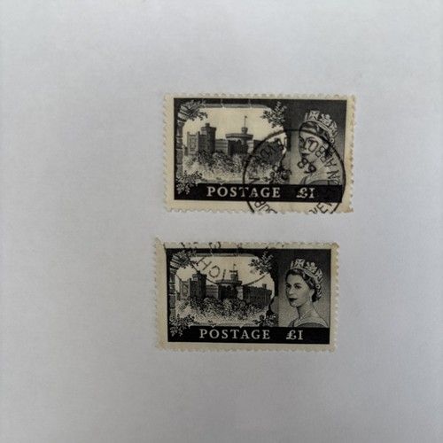 Royal Mail Great Britain Queen Elizabeth II £1 Decimal Castle Postage Stamp x2