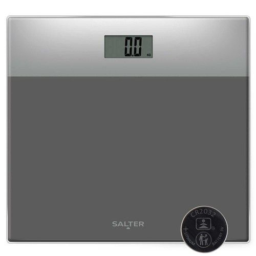 Salter Digital Bathroom Scale Body Weight Display Glass Platform Silver/Grey