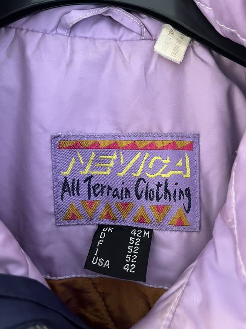 Vintage Nevica Ski Jacket Mens 42M Retro 90s Brown Purple Coat Color Block Large — image 2