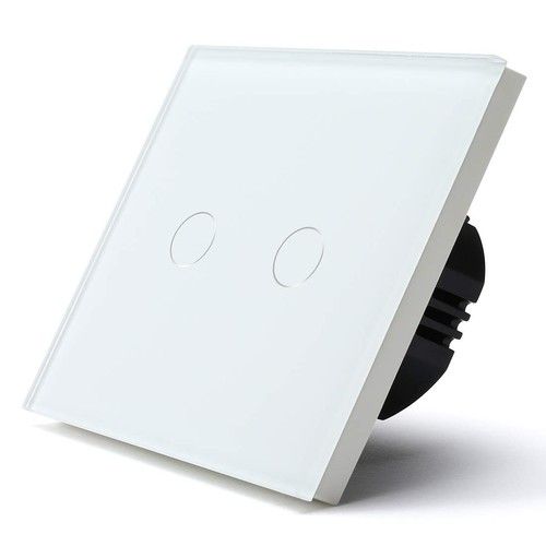 BSEED Touch Light Switch, 2 Gang 1 Way, No Neutral Wire Needed, White (R42)