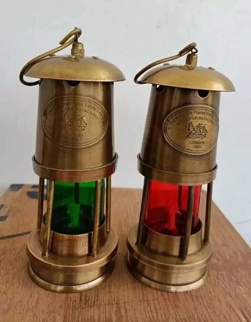 Antique Maritime Lantern Minor 2 Brass Lamp Nautical Ship Light Oil Pieces Boat — image 3