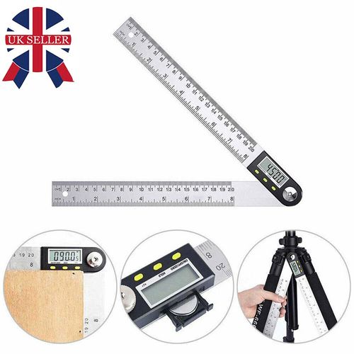 360 Degree Digital LCD Angle Finder Stainless Steel Ruler Measure Gauge Tool UK — image 1