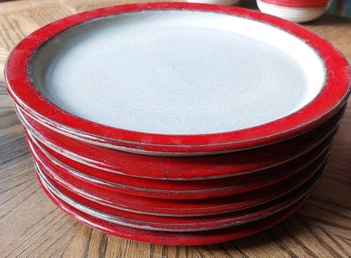 Vintage Studio 71 Stoneware 6 Dinner Plates Mid Century West Germany Pottery