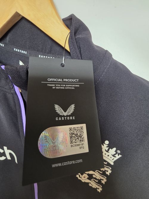Castore ECB Anthem Men's Cricket Jacket Full Zip Black/Purple Size S — image 3