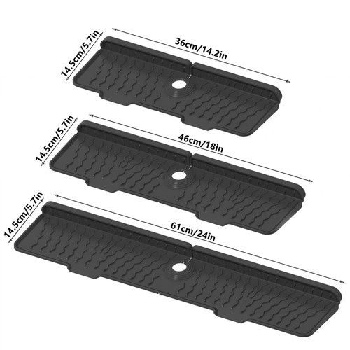 36/46/61cm Length Faucet Drain Mat Silicone Kitchen Sink Holder  for Bathroom