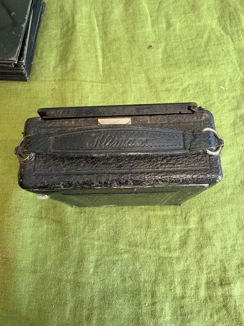 Victorian Quarter Plate Folding Camera Butcher Klimax Leather Case Set Present — image 13