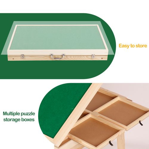 1500 Pieces Jigsaw Puzzle Table 4 Tilting Angle Board w/ Drawers & Foldable Legs — image 7