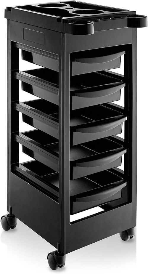 Salon Hairdresser Trolley Beauty Barber Storage Basket Rolling Cart 5 Drawer — image 1