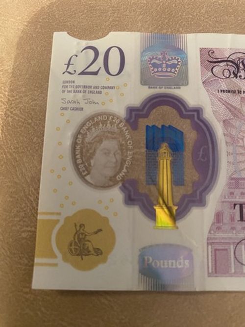 Rare  £20 note, with error cut- see pictures 