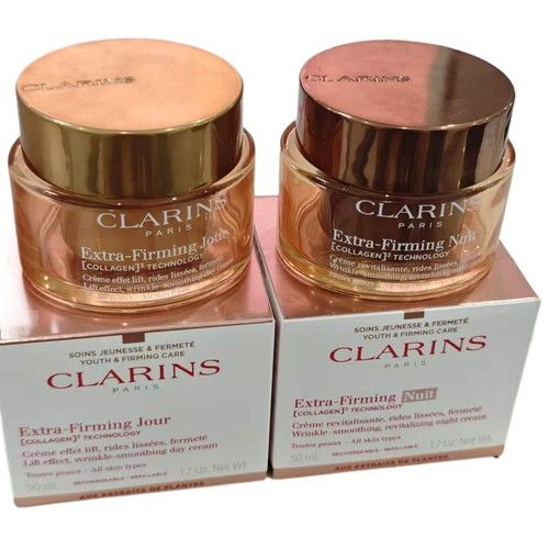Clarins Extra Firming Day Night Cream Set 50ml x2 Firming Duo for Mature Skin