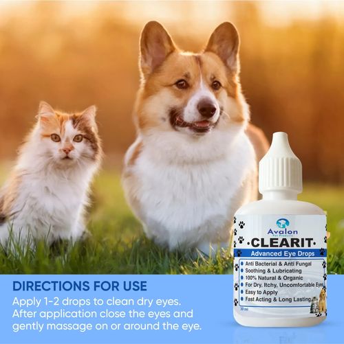Pet Dog Cat Advanced Eye Drops Clearit 30ml 100% Organic Soothing Lubricating — image 5