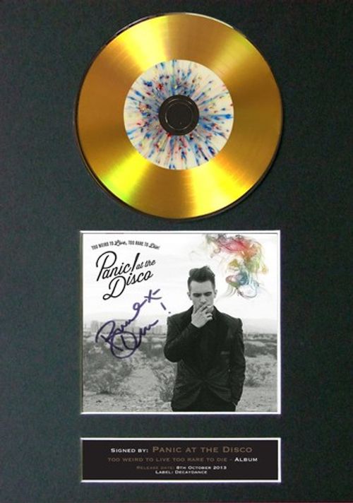 GOLD DISC PANIC! AT THE DISCO Too Weird Signed Autograph Mounted Print A4 127